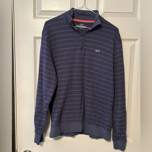 Vineyard Vines 1/4 Zip Pima Cotton Blue Pullover Small Chest 22 length 28‎